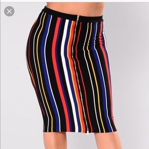 Striped pencil skirt